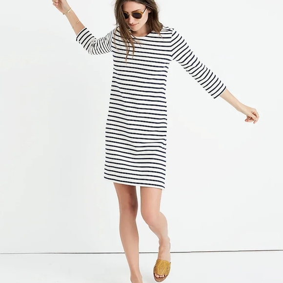 Madewell Dresses & Skirts - Madewell Striped Knit 3/4 Sleeve Dress Size S
